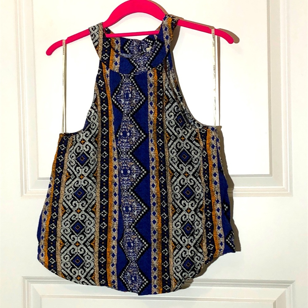Sweet Wanderer Halter Aztec Tank Top Small